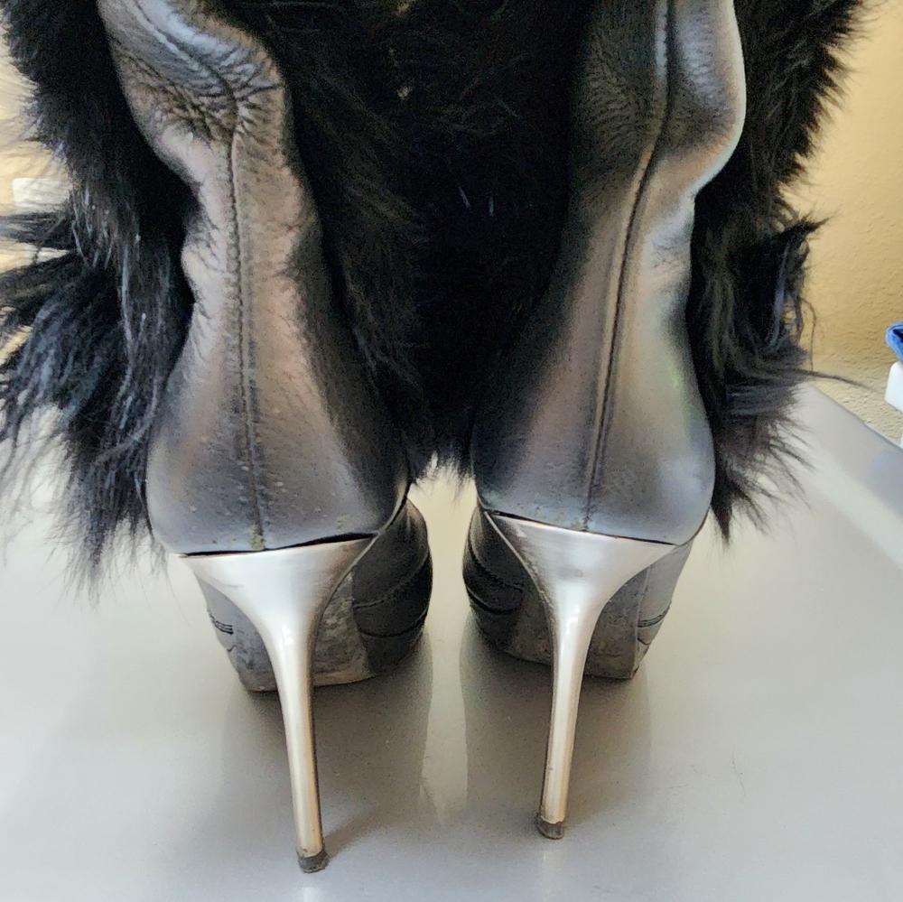Vero Cuoio Women's Genuine Leather and Fur Knee High Boots, size 38 IT, 8 US - Picture 10 of 12